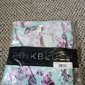 Pinkblush Maternity Mint and Floral Patterned Dress